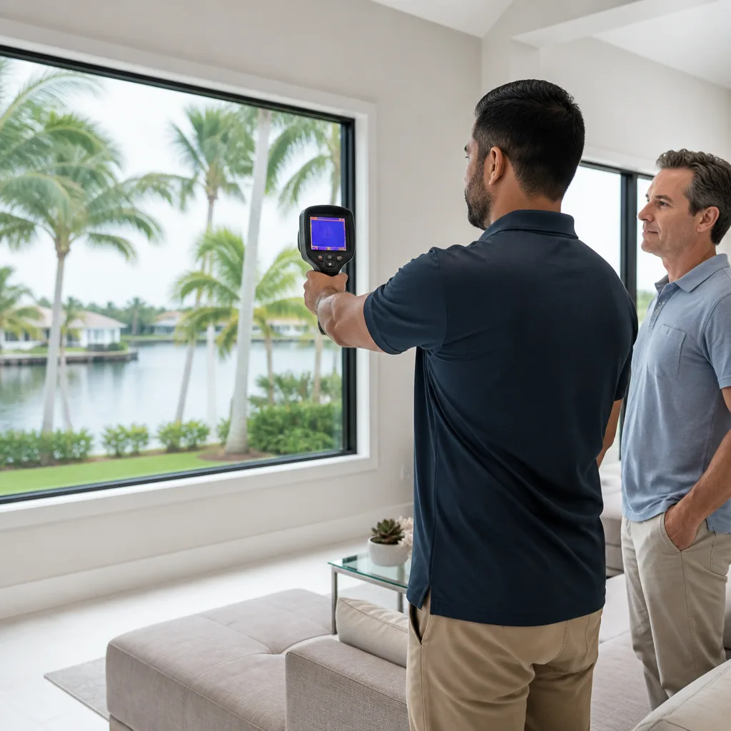 Professional energy efficiency inspection of modern residential windows nationwide